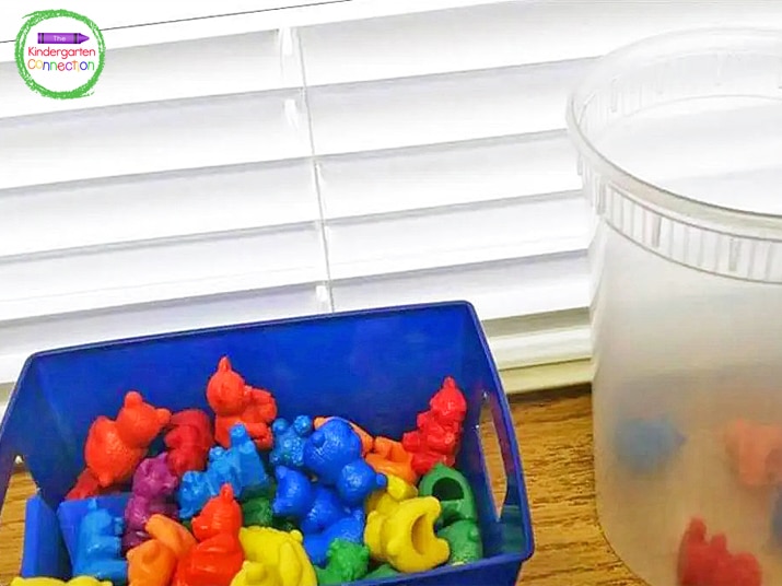 For this Kindergarten number talk, grab a cup or jar and some fun manipulatives for counting.