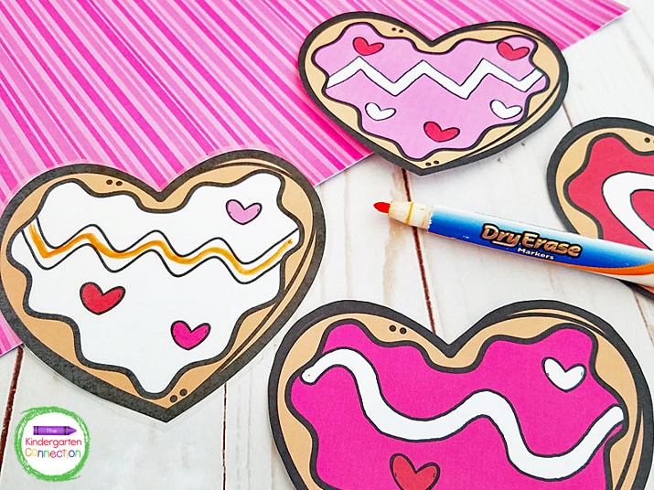 Print and laminate the cookies and grab a dry erase marker for tracing and your pre-writing activity is ready.