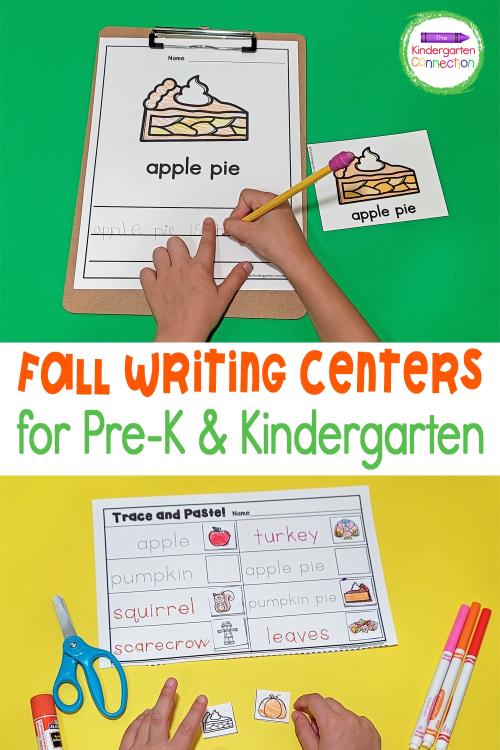 These Fall Writing Activities for Pre-K & Kindergarten are perfect for early writers to practice labeling, sentence writing, and more!