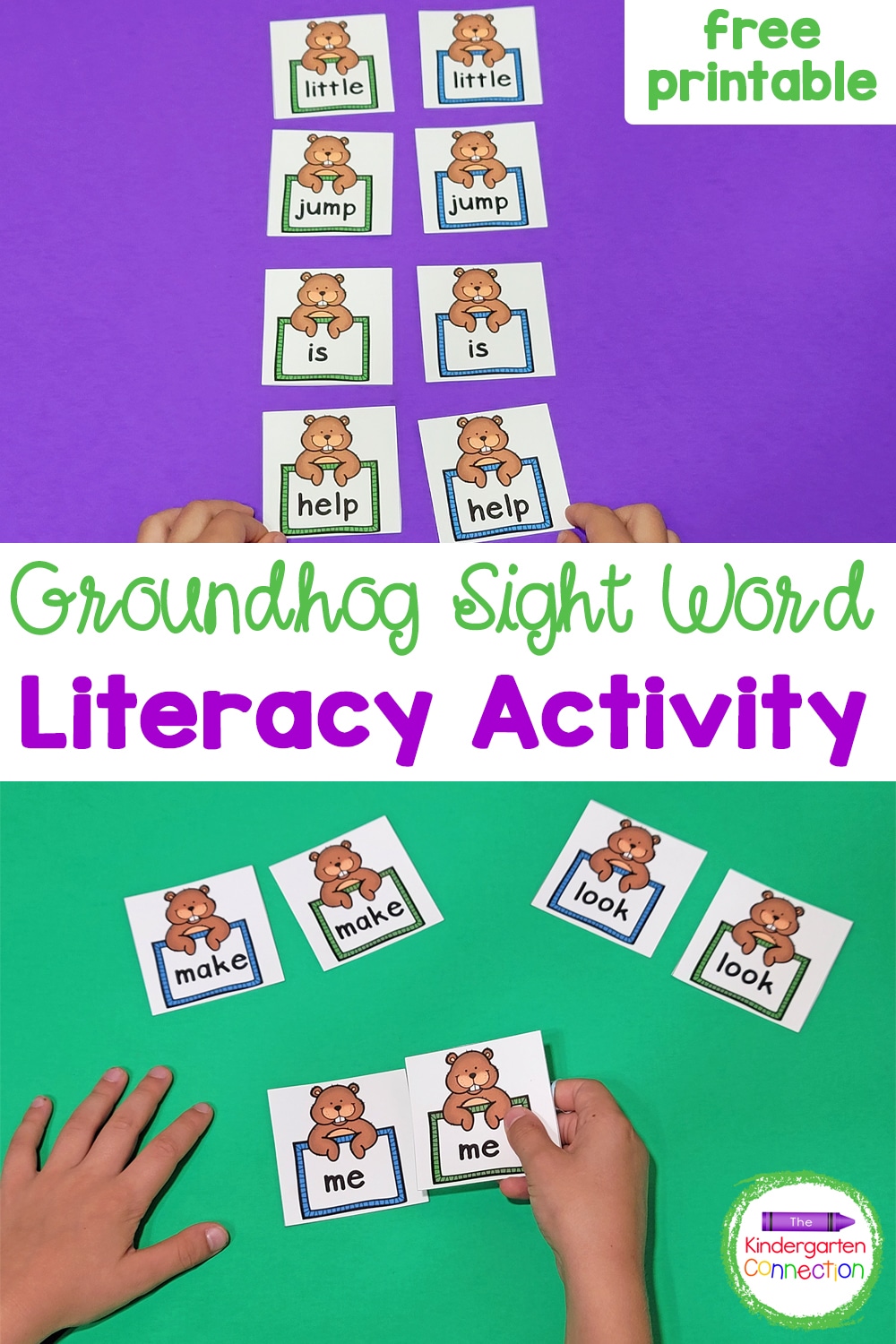 Work on any sight word you need this February with this FREE and editable Groundhog Sight Word Matching Game!