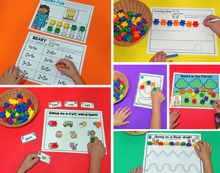 Printable Counting Bear Activities for Pre-K & Kindergarten