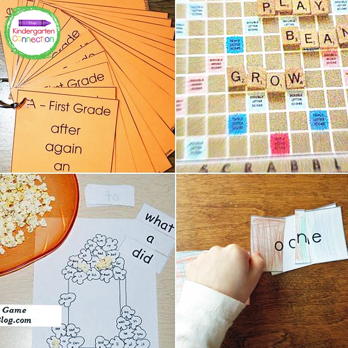 Scrabble tiles and popcorn also add tons of fun to sight word practice.