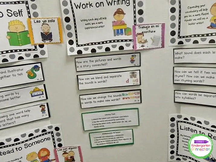 I also set up a literacy station to go over student writing progress.