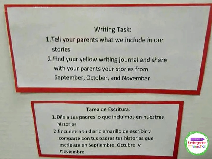 I also posted writing tasks for students to complete during the conference.