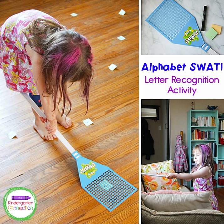 With just some sticky notes, a fly swatter, and a marker, you can play this letter recognition game!