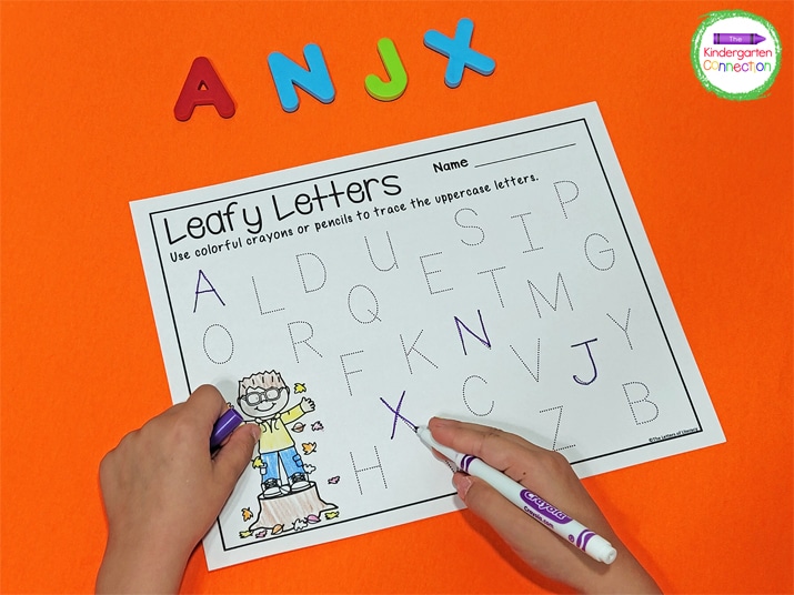 Skinny markers make a fun writing tool for this handwriting activity.