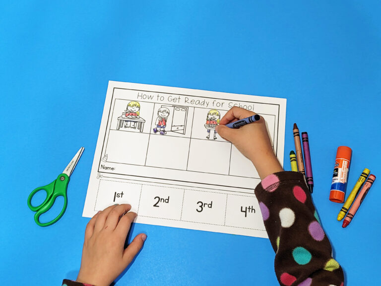 “Getting Ready for School” Sequencing Activities