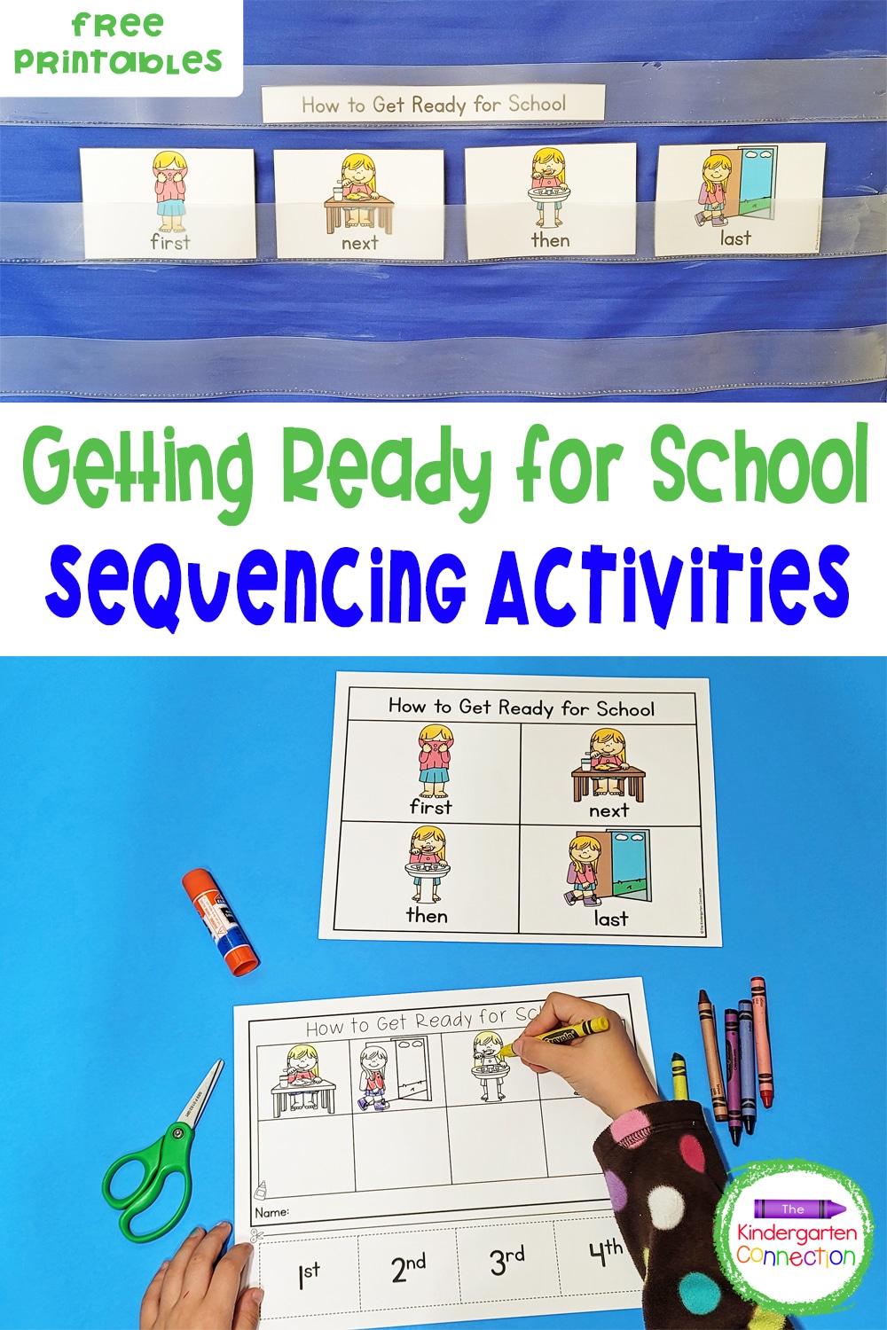 These free "Getting Ready for School" Sequencing Activities will help your students work on sequencing as well as scissor skills!