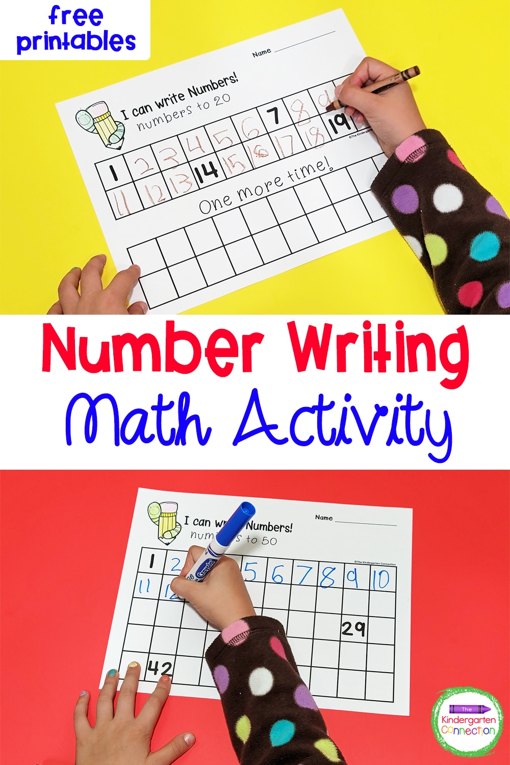 Use these free Number Writing Printables as an easy-prep morning work activity or math center option for fun number writing practice to 100!