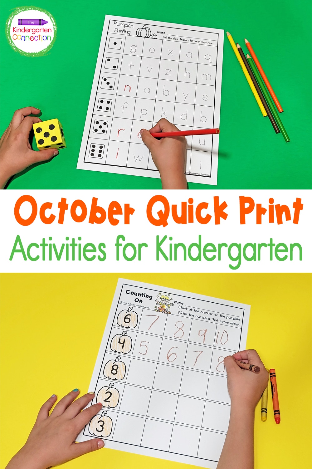 These Kindergarten October Printables for Math & Literacy require no prep and are perfect as simple morning work or take-home activities!