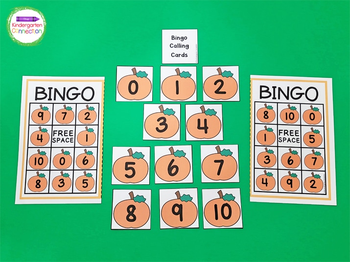 This download includes Bingo calling cards for numbers 1-10 and ten Bingo cards.