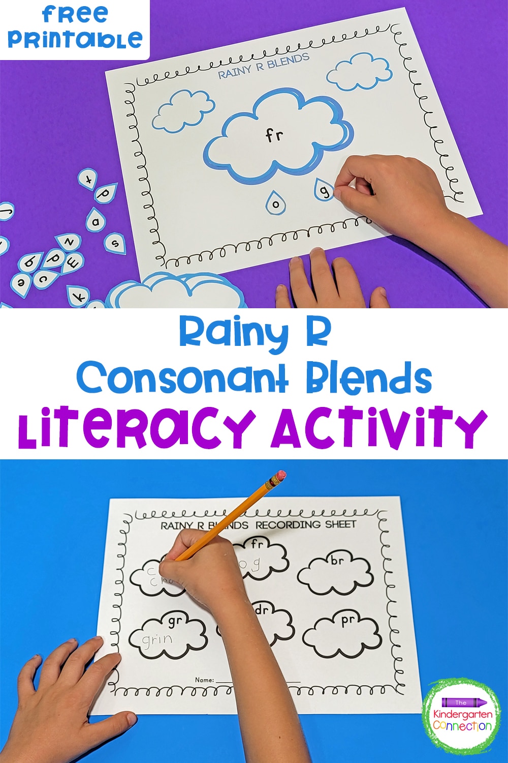 Use this free Rainy "R" Consonant Blends Activity in your literacy centers or small groups to make learning blends engaging and interactive!