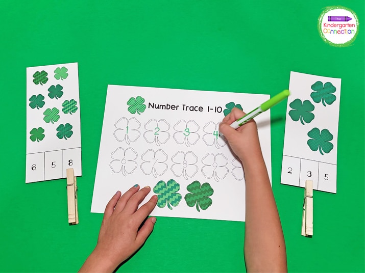 This counting printables pack also includes 2 recording sheets for number writing practice.