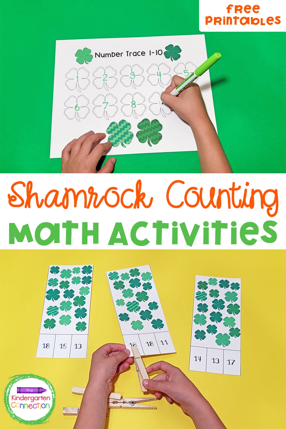 These free Four Leaf Clover Counting Printables are an easy and fun way to work on number sense and counting skills!