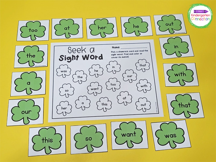 For this editable sight word game, choose any 15 words that you’d like your students to focus on.