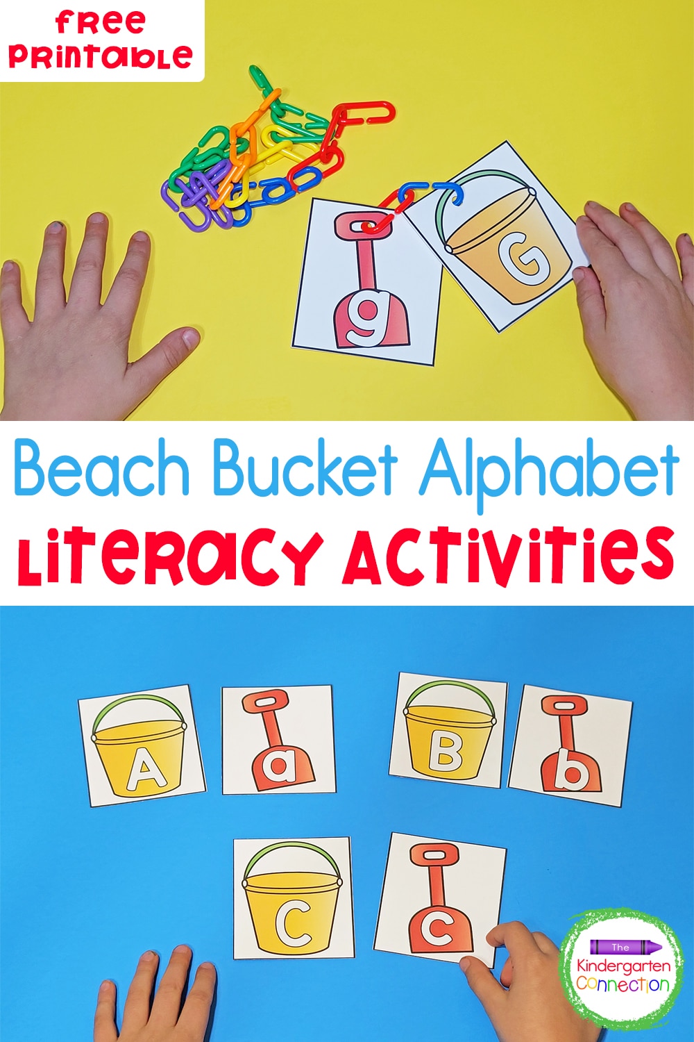 These free Beach Bucket Uppercase and Lowercase Letter activities are perfect for some beach-themed, summer learning fun!