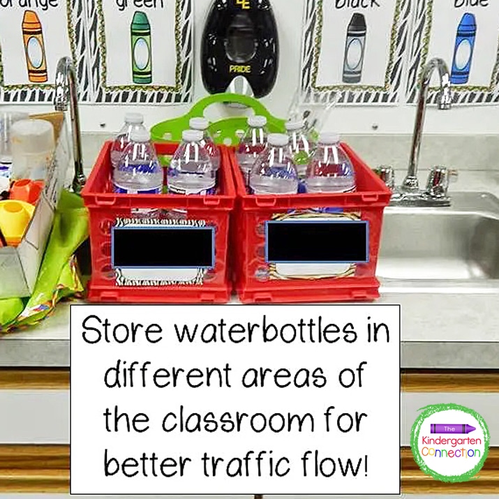 We keep 4 water bottles in each bin so they are not too cramped.