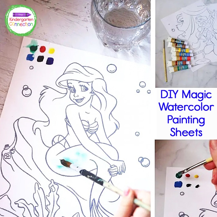 Add a small amount of watercolors to the corner of the coloring page and let dry for 2 hours.