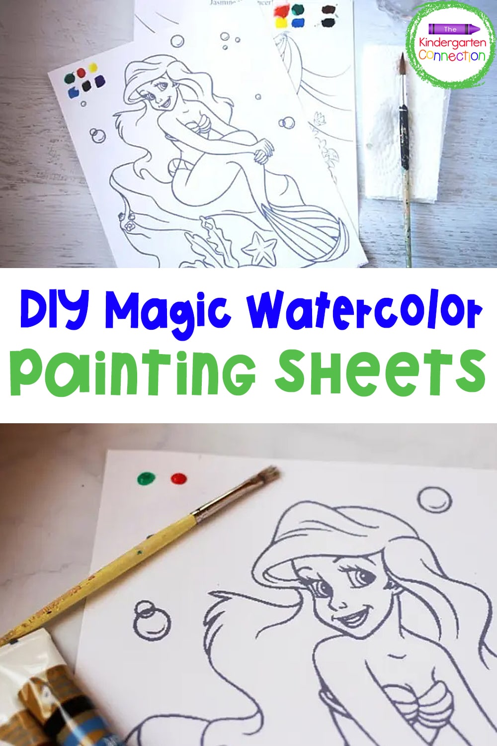 These DIY magic watercolor painting sheets for kids are a great quiet-time activity, mess-free art project, and fun art lesson too!
