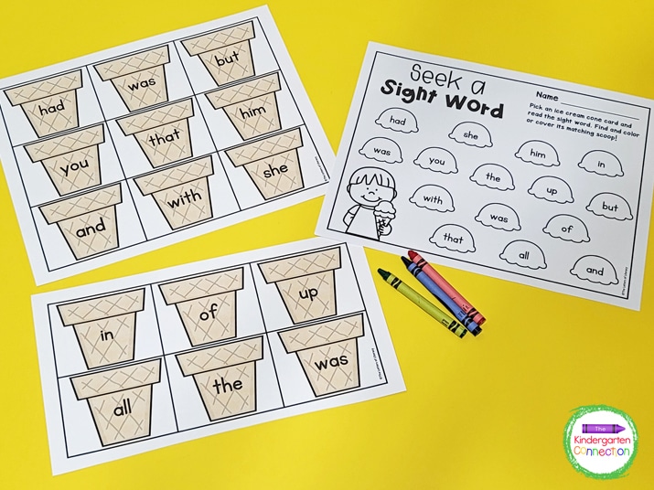 This download includes 15 sight word cones and a corresponding sight word recording sheet.