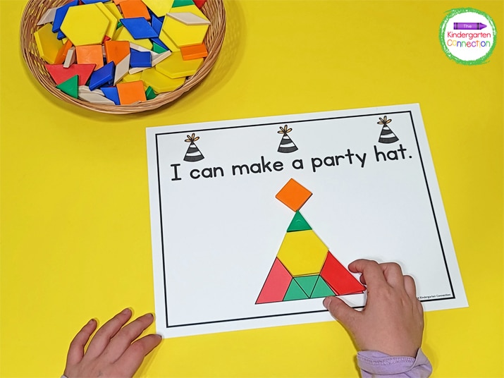 Print the New Year's pictures and grab some pattern blocks for an easy-to-prep math center activity.