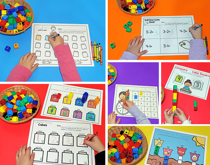 Printable Linking Cube Activities for Pre-K & Kindergarten