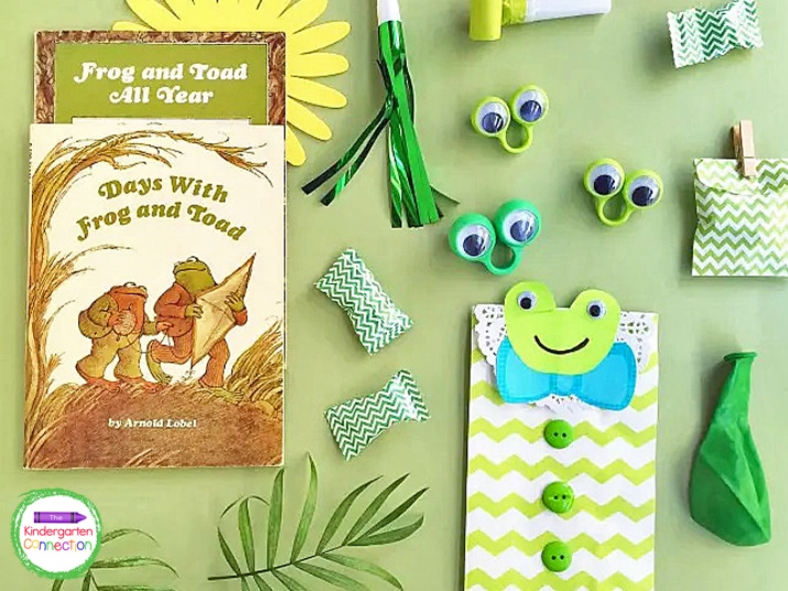 Read some Frog and Toad books with your kids and make a paper bag frog puppet.