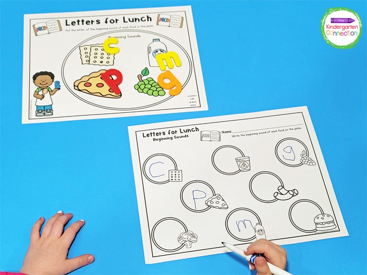 This Letters for Lunch activity is a hands-on way to work on both beginning and ending sounds.