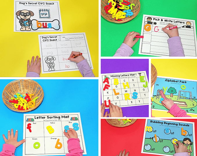 Printable Play and Learn with Letters Activities