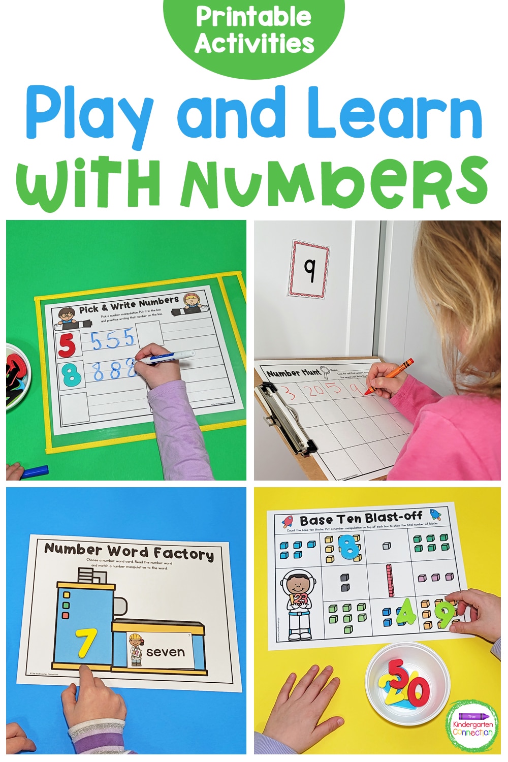 This pack of Printable Number Activities for Pre-K & Kindergarten is filled with tons of engaging, hands-on math centers!