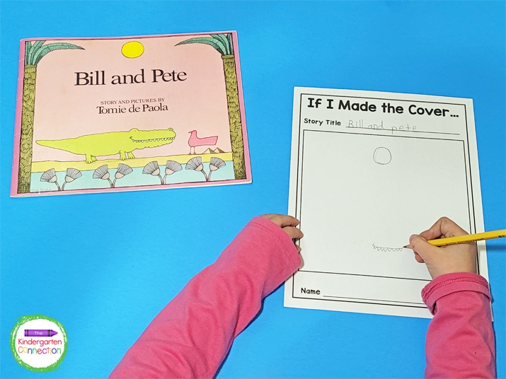 The "If I Made the Cover" printable allows students to draw their own covers to their favorite books.