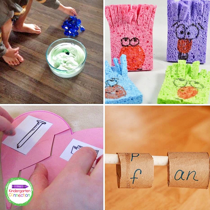 This collection also includes ideas for using supplies at home like sponges, cardboard tubes, and more to practice rhyming.