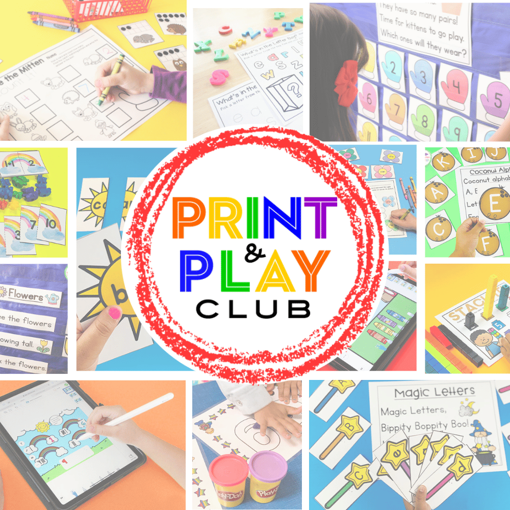 The Print and Play Club is our exclusive membership for Pre-K & Kindergarten teachers.