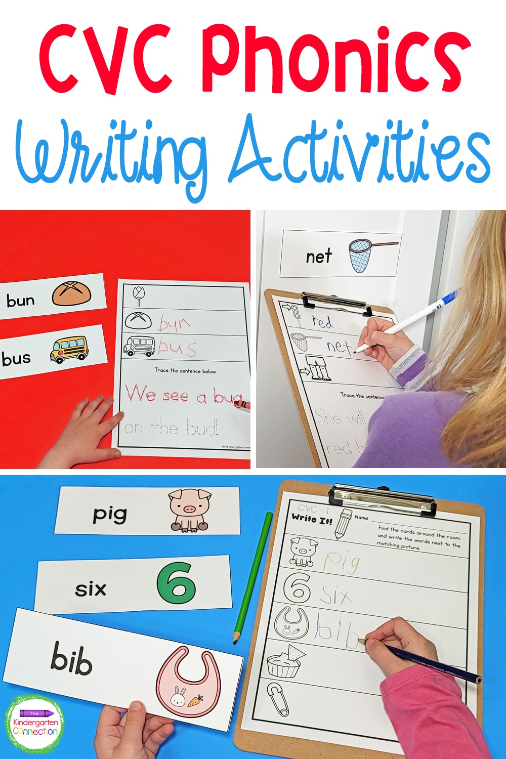 CVC Phonics Writing Activities for Kindergarten