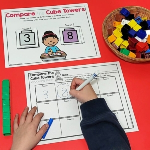 Cube Towers Comparing Numbers Activity
