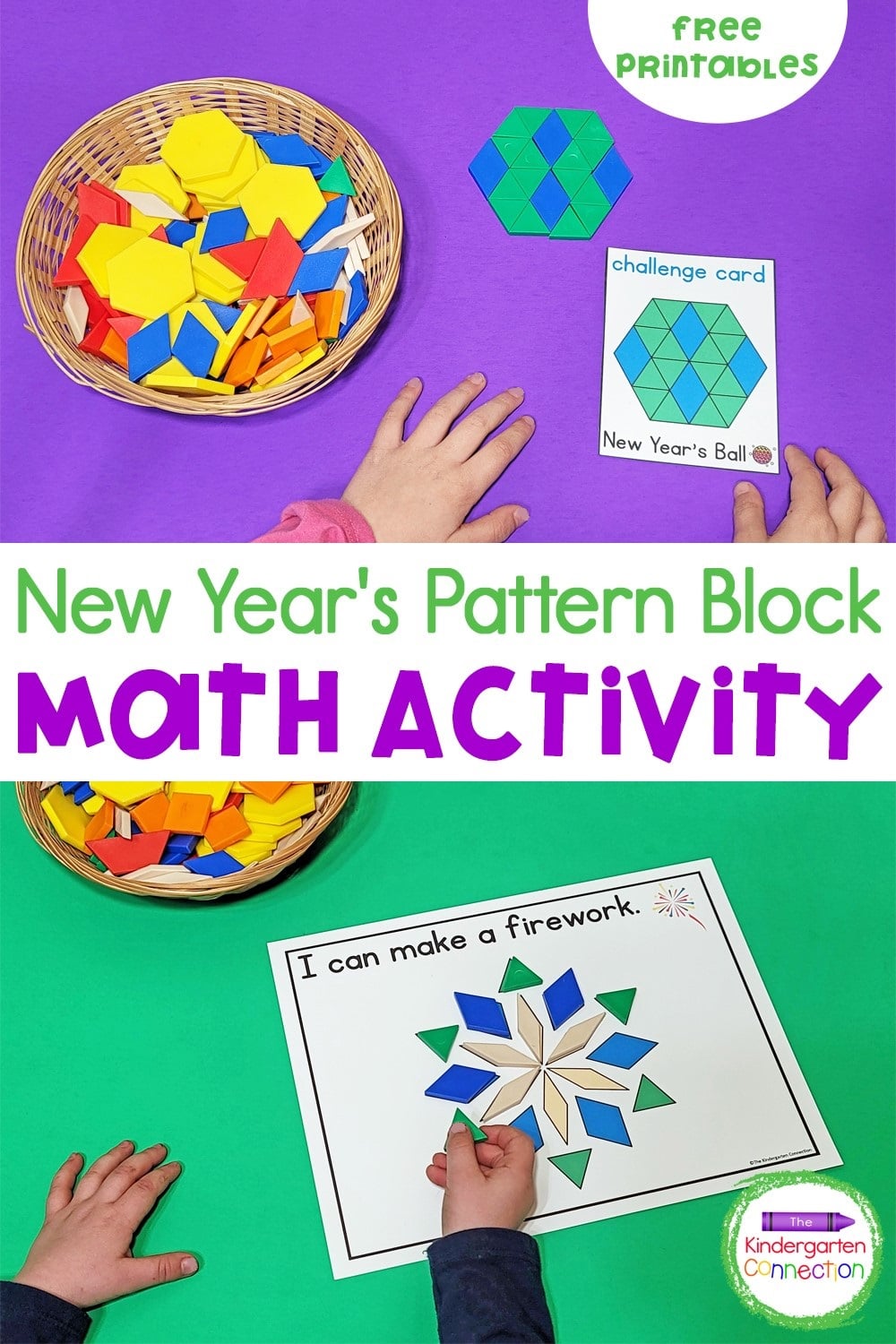 This free New Year's Pattern Block Activity is the perfect way to ring in the new year with your students. Add it to your math centers today!
