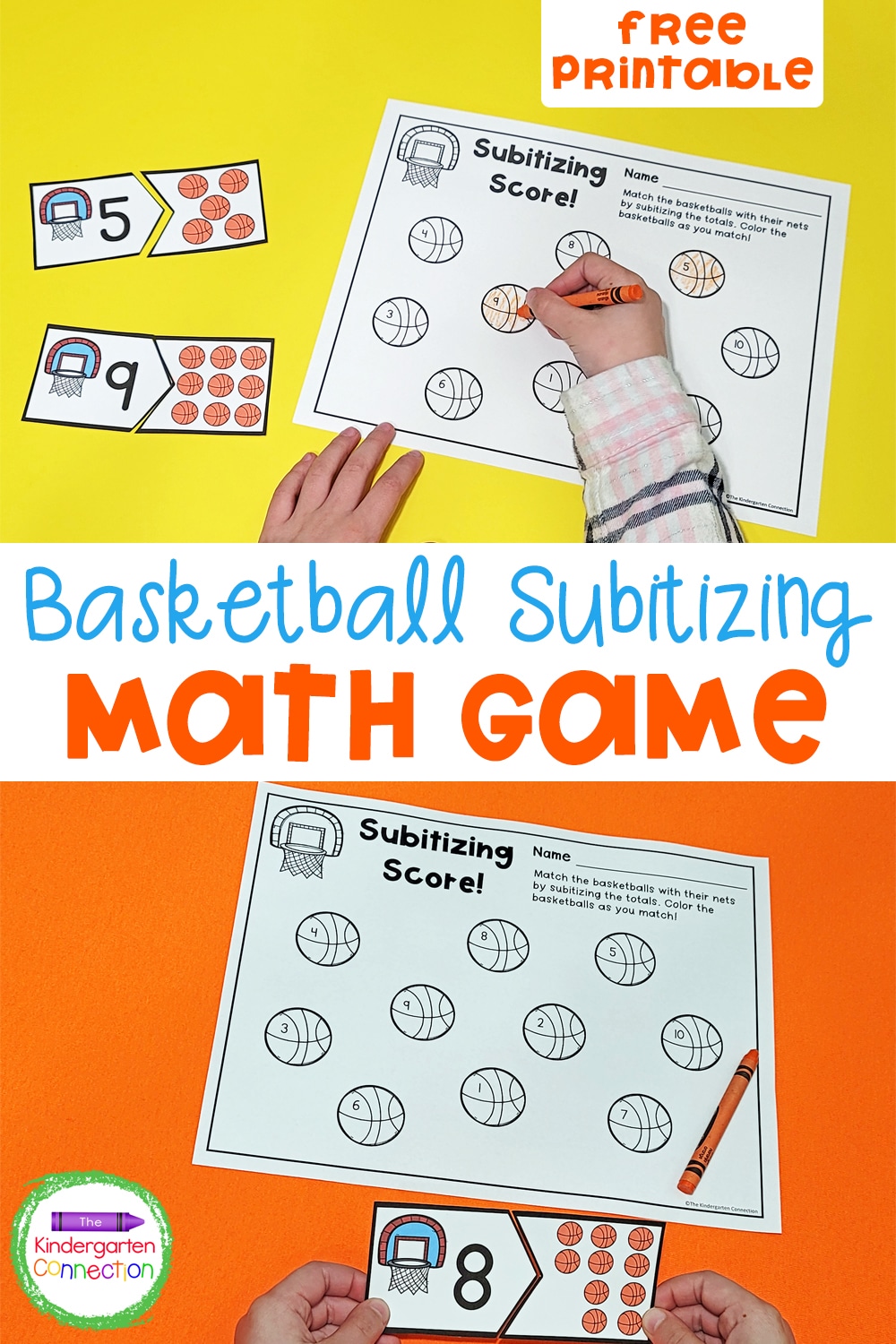 This free Basketball-Themed Subitizing Math Game will have your sports lovers cheering with excitement to work on important math skills!