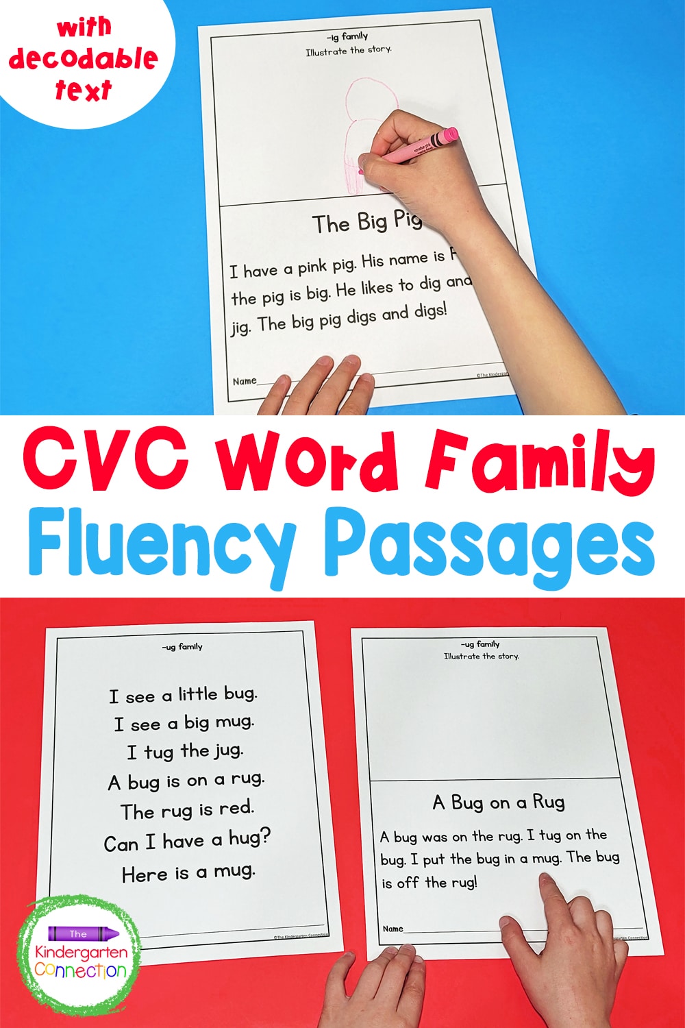 CVC Word Family Fluency Passages for Early Readers