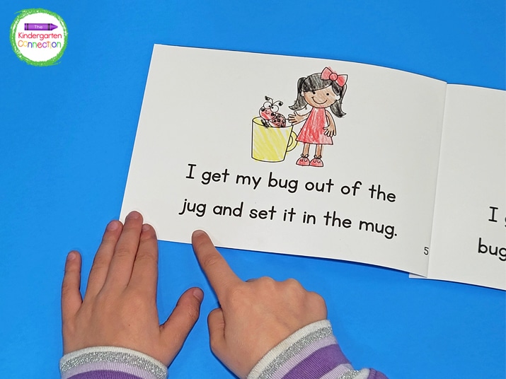 The books have larger font for tracking and ease of use with beginning readers. 