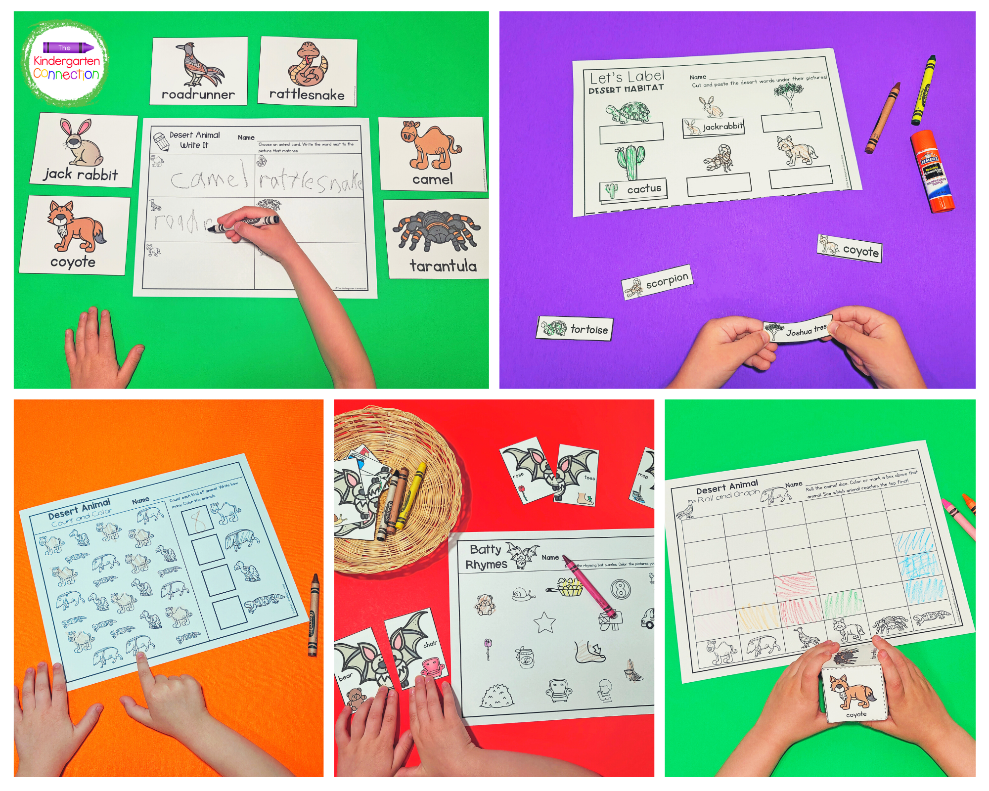 This resource pack is filled with tons of hands-on desert animal-themed math and literacy activities.