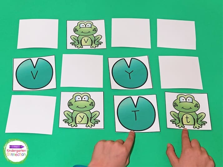 Place the cards face down for a fun game of Alphabet Memory.