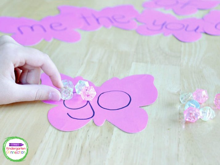 Put together this Fine Motor Literacy Sight Word Activity with materials that you already have on hand! It is simple and will teach sight words!