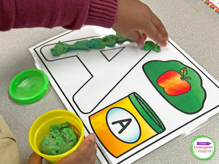 Even when students pick a fun play dough center, they are strengthening important skills.