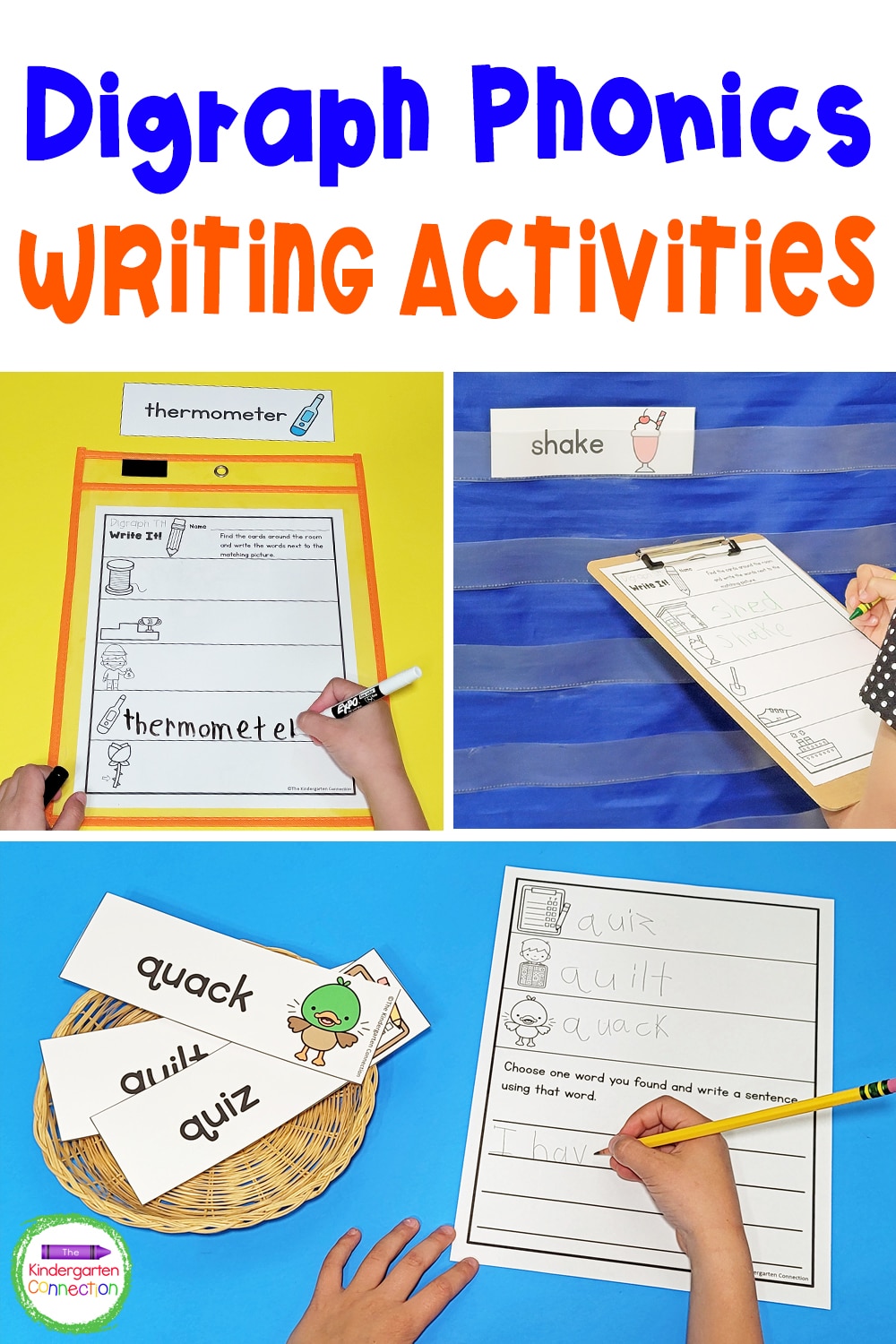 Digraph Phonics Writing Activities for Kindergarten