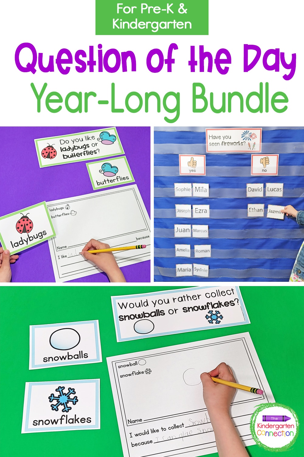 This Question of the Day Bundle for Pre-K & Kindergarten includes themes for the whole year that will provide tons of learning fun!