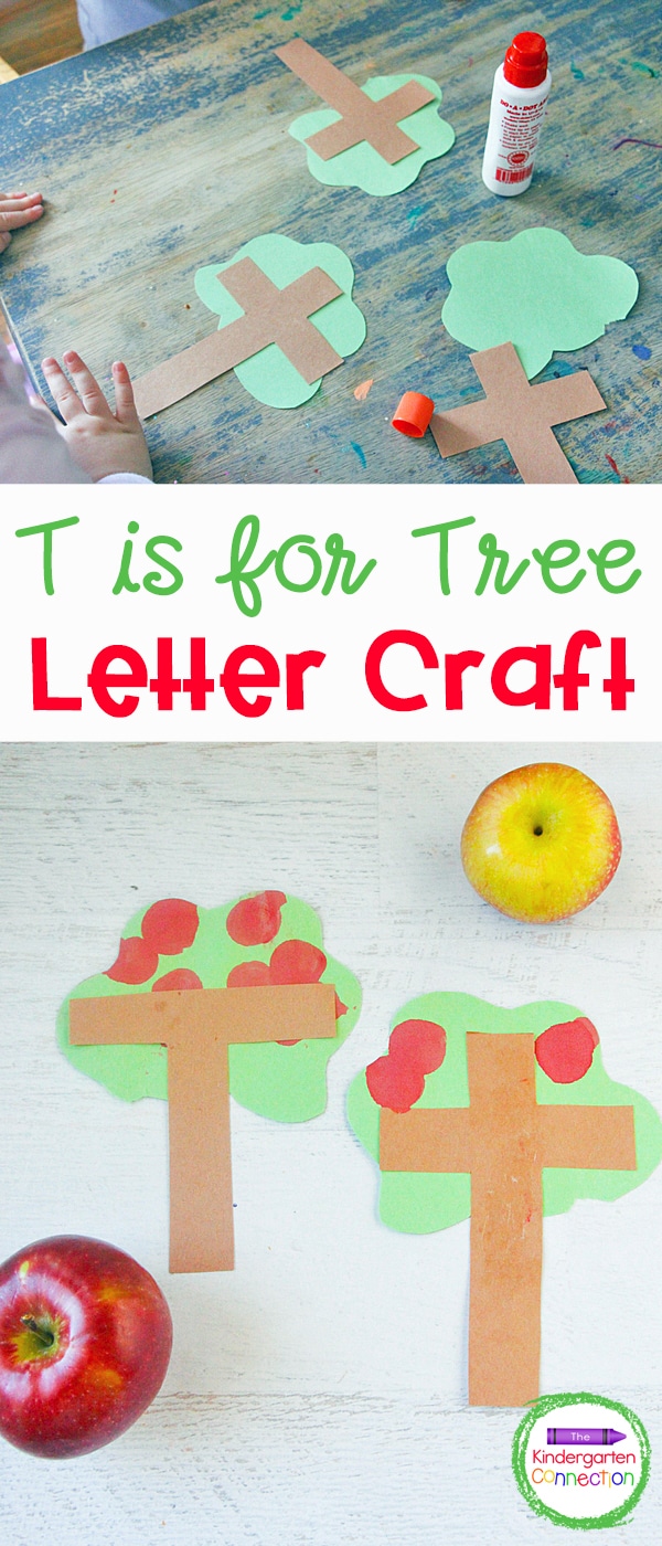 My kids love any excuse to break out bingo dabbers, so this letter T craft is T is for Tree! It can work well with an apple study, or for fine motor skills.
