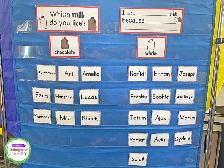 These Pre-K and Kindergarten Questions of the Day can also be used for voting in a pocket chart.