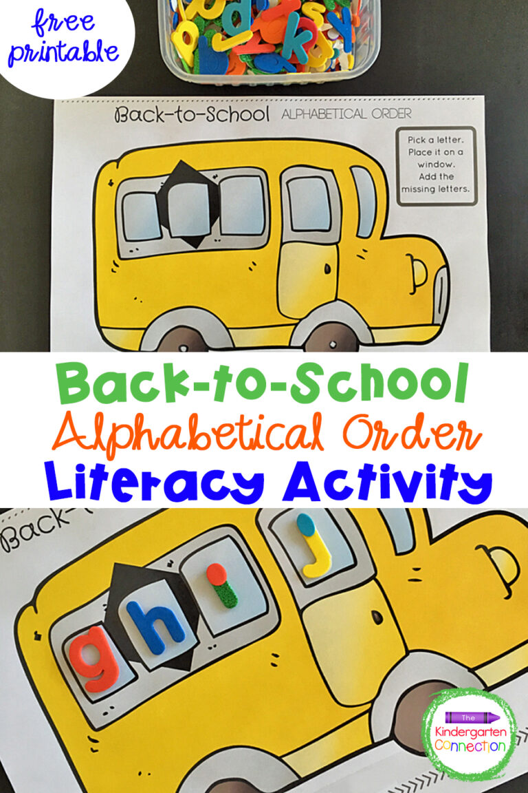 Back-to-School Alphabetical Order Activity
