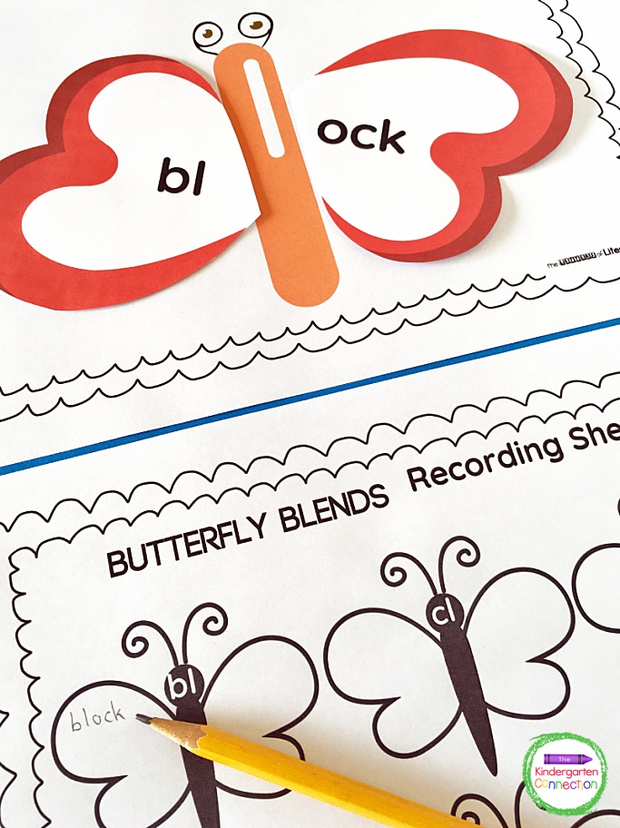 This Butterfly Blends Activity has children practicing "l" blends in a fun, hands-on way this spring! Our FREE printable includes a recording sheet too!