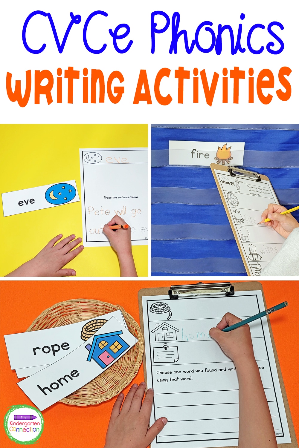 These CVCe Phonics Writing Activities for Kindergarten reinforce important reading skills and encourage movement.